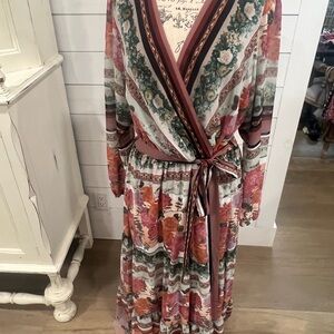 City Chic Multicolor Floral Long Sleeve Dress
